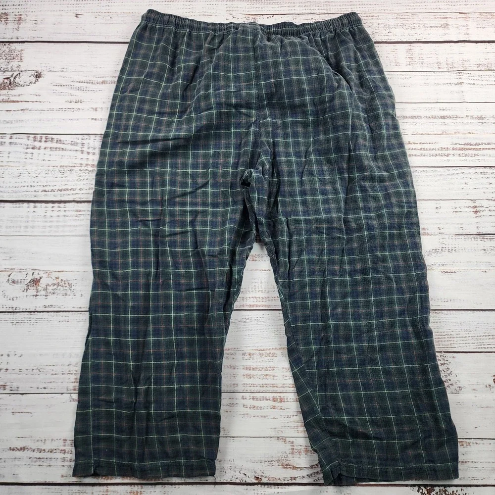 Polo Ralph Lauren Flannel Pajama Pants Men's XL Green Navy Plaid Cotton